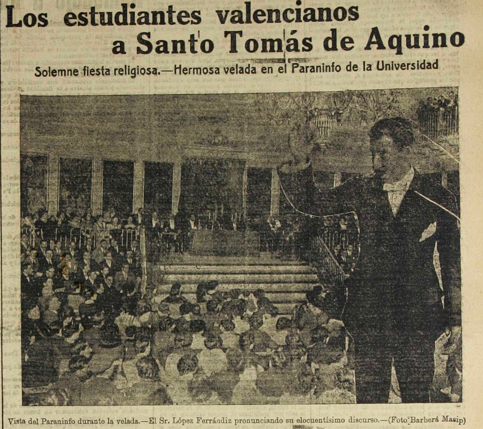 Vista del Paraninfo durante la velada, López Ferrándiz, de Barberá Masip