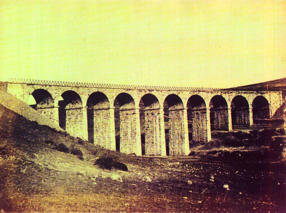 Vista del viaducto de Marlantes, al sur de Reinosa - Cantabria - entre 1855 y 1857 - William Atkinson