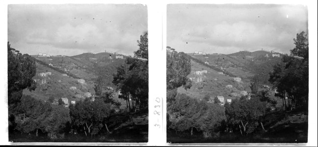 Vista del Tibidabo i del Poble Nou des de Vallvidrera