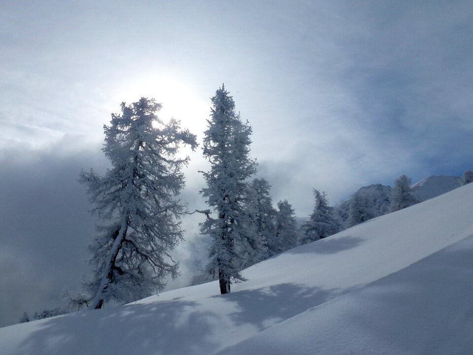 Winter mountain sun