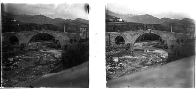 Vista panoràmica del pont de Sant Joan de les Abadesses des de la barana