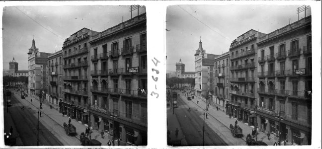 Vista panoràmica del carrer Pelai de Barcelona