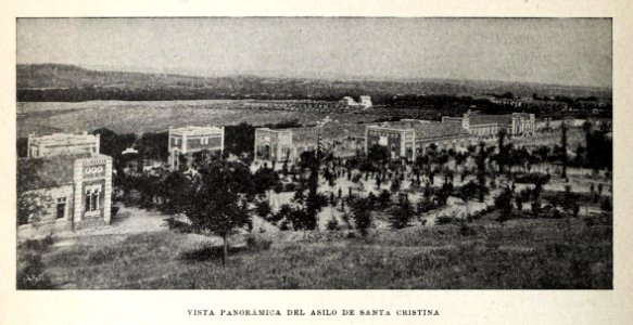 Vista panorámica del Asilo de Santa Cristina, de Franzen, Blanco y Negro, 10-04-1897