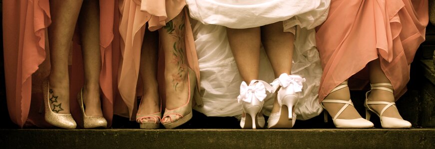 Bride wedding shoes feet photo