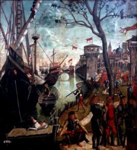 Vittore Carpaccio - Sant'Orsola polyptich - Arrivo a Colonia