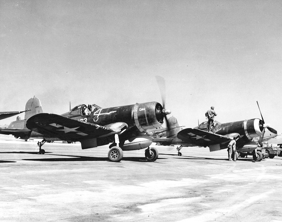 VMF-321 F4U-1 Corsairs on Iwo Jima 1945