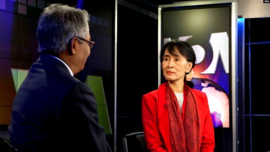 VOA Journalist Kyaw Zan Tha interviews Aung San Suu Kyi