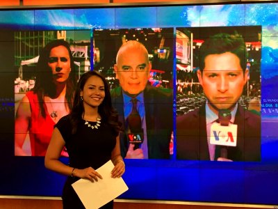 VOA Spanish team reporting on the RNC in Cleveland, Ohio & Washington, D.C