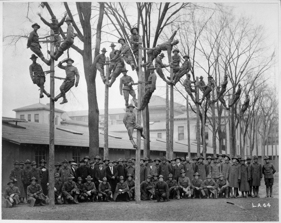 Vocational training for S.A.T.C. in University of Michigan, Ann Arbor. Class in Pole-Climbing in the course for... - NARA - 533483