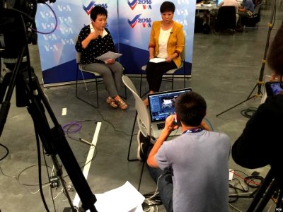 VOA Mandarin's Sasha Gong and Xiaoyan Zhang reporting from the Republican National Convention in Cleveland