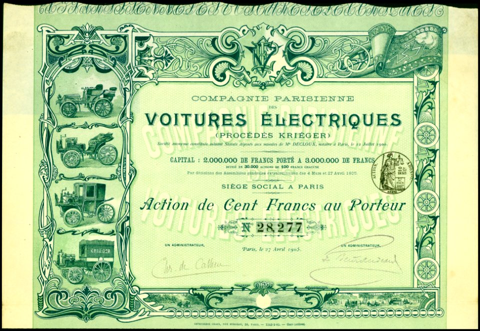 Voitures Electriques 1905
