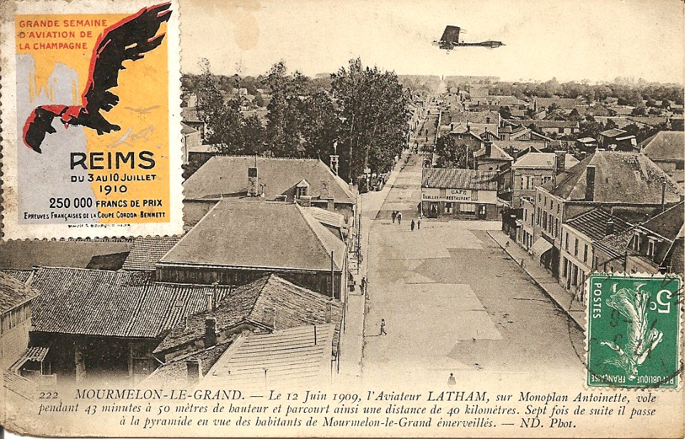 Vol de Latham autour de Mourmelon-le-Grand le 12 juin 1909-ND 222