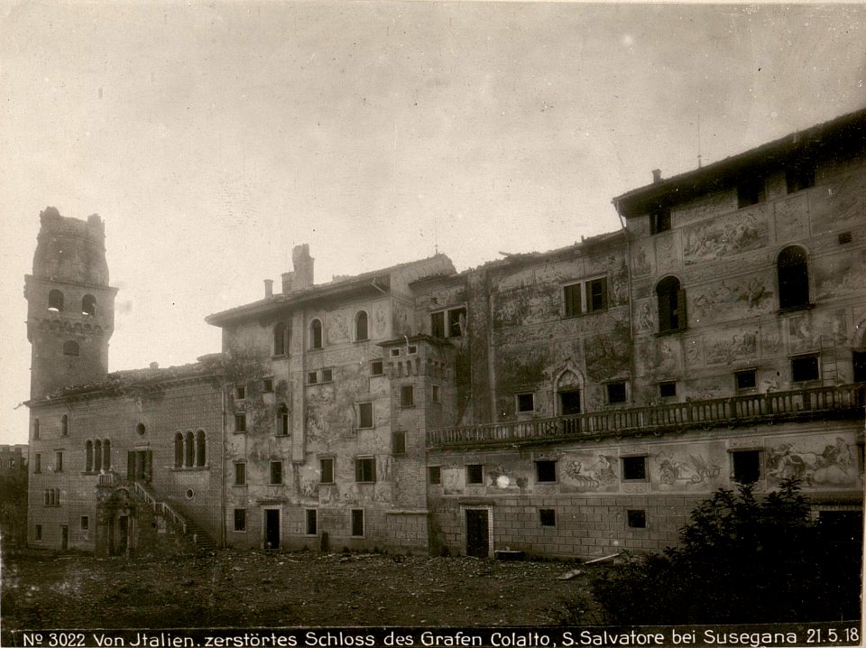 Von Italien.zerstörtes Schloss des Grafen Colalto, S.Salvatore bei Susegana 21.5.18. (BildID 15618790)