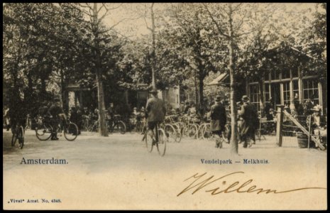 Vondelpark met het Melkhuis. Uitgave Vivat, Amsterdam, Afb PRKBB00501000004