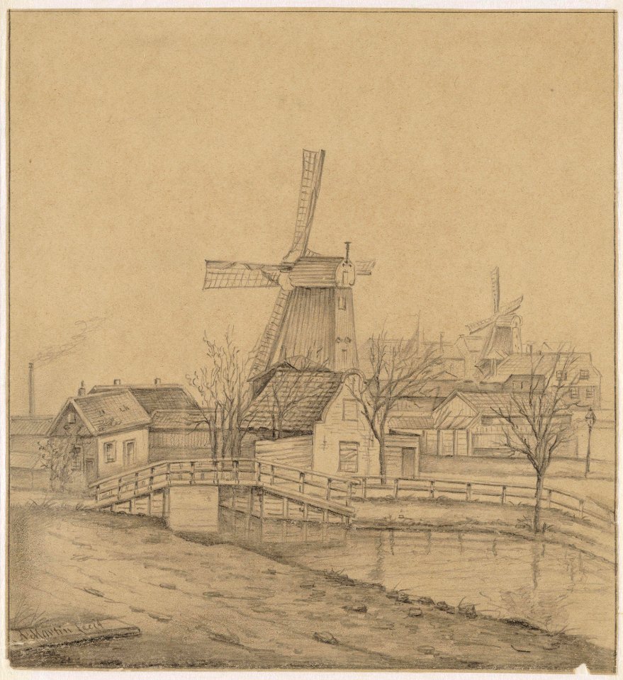 Voorweg Frederik Hendrikstraat, met gezicht op molen de Jager 010097001432