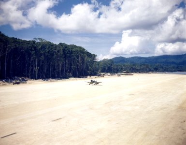 Vought F4U-1 Corsair on Barakoma Airfield, Vella Lavella, circa in late 1943 (80-G-K-14383)