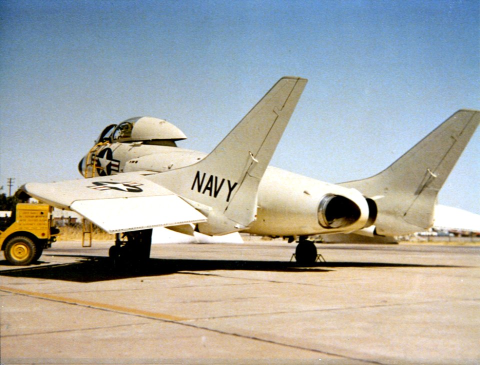 Vought F7U Cutlass parked aft view c1956