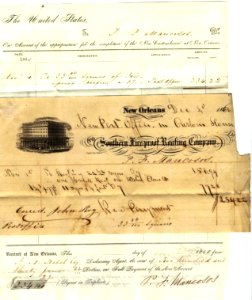 Voucher for Fireproof Roofing on Post Office in the New Orleans Custom House, 121860 (Front) photo