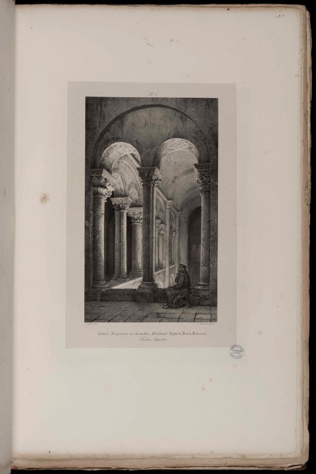 Voyages pittoresques et romantiques dans l'ancienne France. Languedoc. Volume 1. Pl. 8. Galerie supérieure du croisillon méridional église de Saint Saturnin. Toulouse. Languedoc. - FRAC31555 38Fi10 10