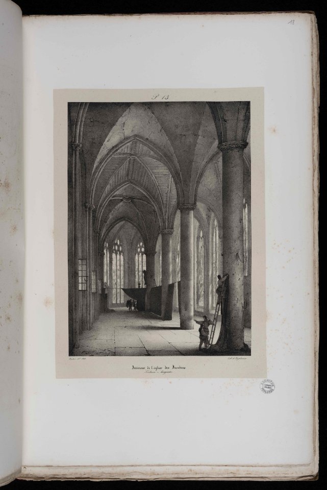 Voyages pittoresques et romantiques dans l'ancienne France. Languedoc. Volume 1. P. 13. Interieur de l'église des Jacobins. Toulouse - Languedoc. - FRAC31555 38Fi10 18