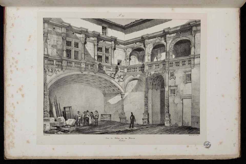 Voyages pittoresques et romantiques dans l'ancienne France. Languedoc. Volume 1. P. 20. Cour du Collège, rue des Balances. Toulouse. - FRAC31555 38Fi10 31