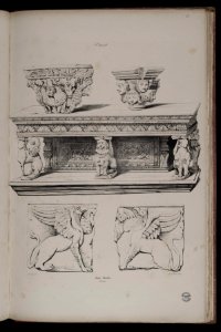 Voyages pittoresques et romantiques dans l'ancienne France. Languedoc. Volume 1. P. 32 quint. Détails, meubles. Toulouse. - FRAC31555 38Fi10 61