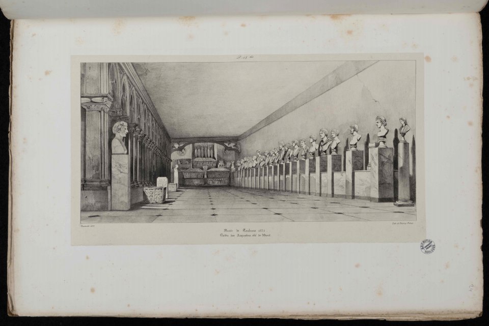 Voyages pittoresques et romantiques dans l'ancienne France. Languedoc. Volume 1. P.18bis. Musée de Toulouse 1835. Cloître des Augustins côté de l'Ouest. - FRAC31555 38Fi10 24