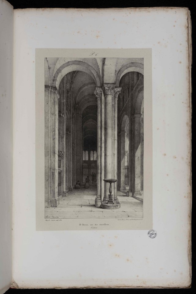 Voyages pittoresques et romantiques dans l'ancienne France. Languedoc. Volume 1. Pl. 6. St. Sernin, vue des croisillons. Toulouse. - FRAC31555 38Fi10 08