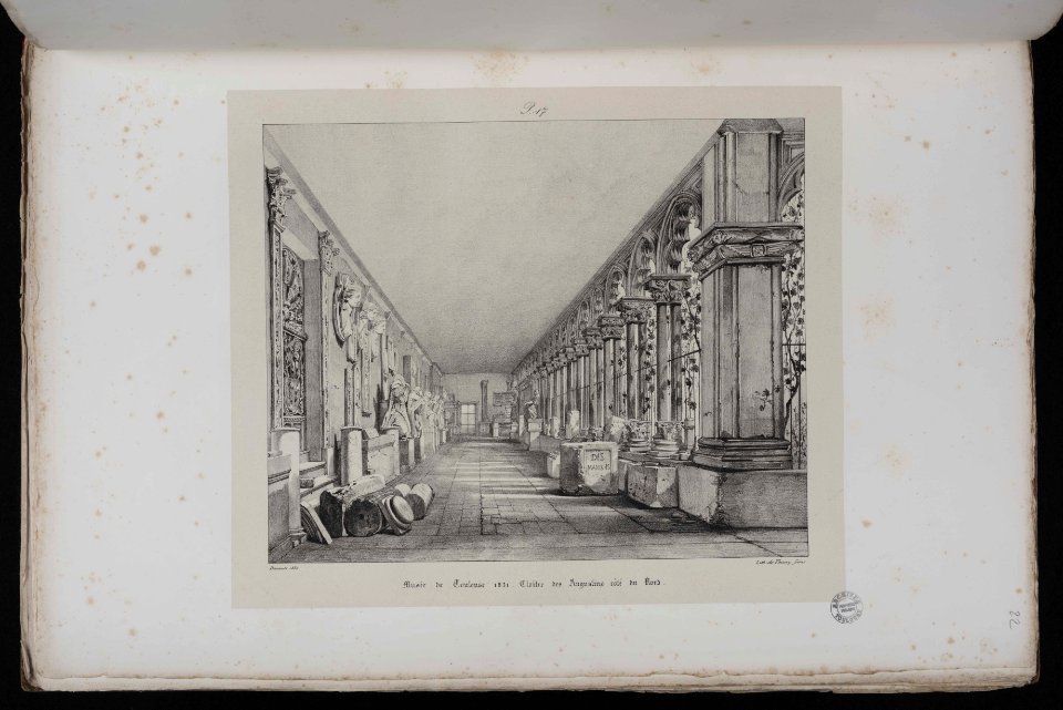 Voyages pittoresques et romantiques dans l'ancienne France. Languedoc. Volume 1. P. 17. Musée de Toulouse 1831. Cloître des Augustins côté du Nord. - FRAC31555 38Fi10 22