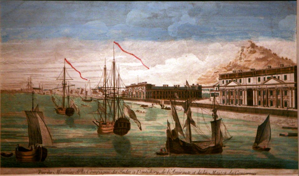 Vue des magasins de la Compagnie des Indes à Pondichéry mg 8554