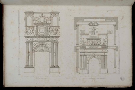 Voyages pittoresques et romantiques dans l'ancienne France. Languedoc. Volume 1. Pl. 21. bis. Toulouse (Languedoc). Porte de l'hôtel Catelan. Portail de la première cour du palais du Capitole. - FRAC31555 38Fi10 34