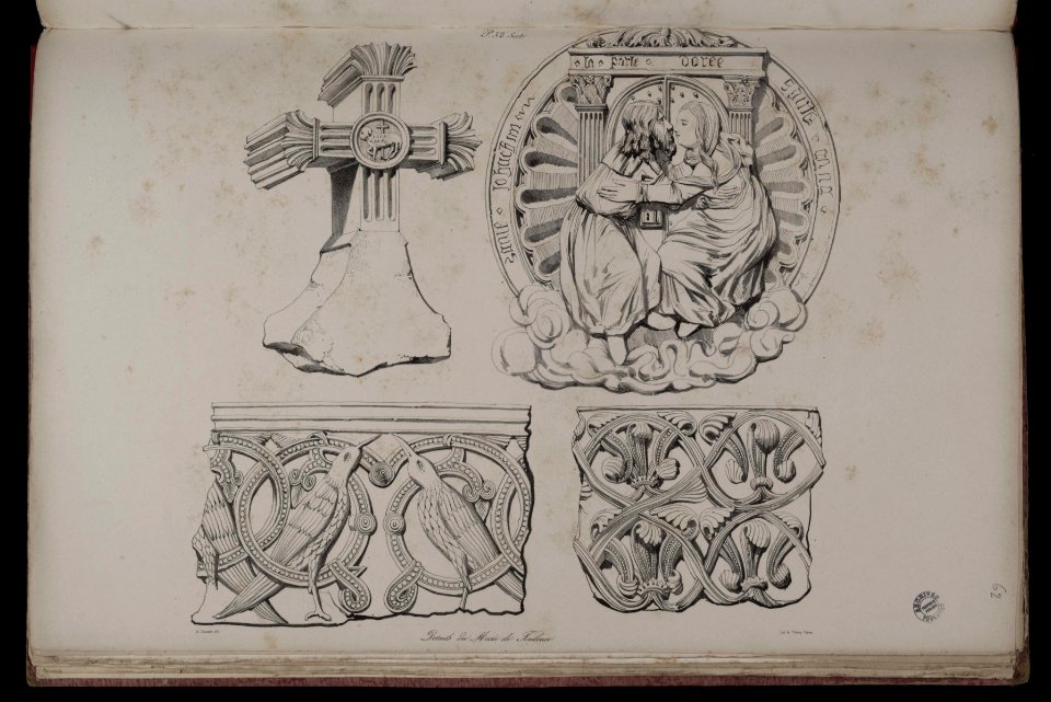 Voyages pittoresques et romantiques dans l'ancienne France. Languedoc. Volume 1. P. 32. Sext. Détails du Musée de Toulouse. - FRAC31555 38Fi10 62