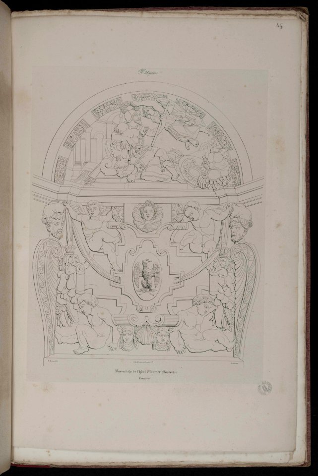 Voyages pittoresques et romantiques dans l'ancienne France. Languedoc. Volume 1. Pl. 28 quart. Bas-reliefs de l'hôtel Maynier. (Lasborde). Languedoc. - FRAC31555 38Fi10 45