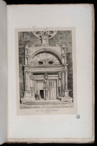 Voyages pittoresques et romantiques dans l'ancienne France. Languedoc. Volume 1. Pl. 62. Porche de l'église de l'Abbaye de Moissac Languedoc Pl. 15. Porche de l'Eglise Dalbade. - FRAC31555 38Fi10 20