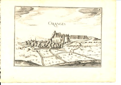 Vue d'Orange, gravure par Tassin (1634)