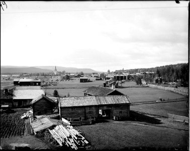 Vy över Älvros by, Härjedalen - Nordiska museet - NMA.0035604