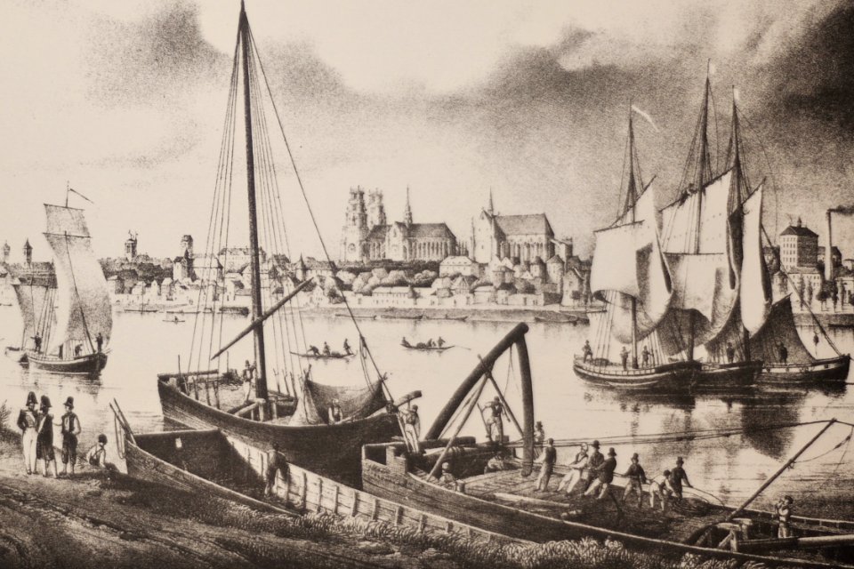 Vue d'Orléans prise de la levée des Capucins par Charles Pensée