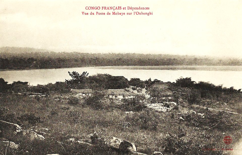 Vue du poste de Mobaye sur l'Oubanghi-Congo Français