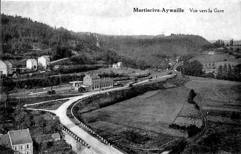 Vue vers la gare de Martinrive vers 1910