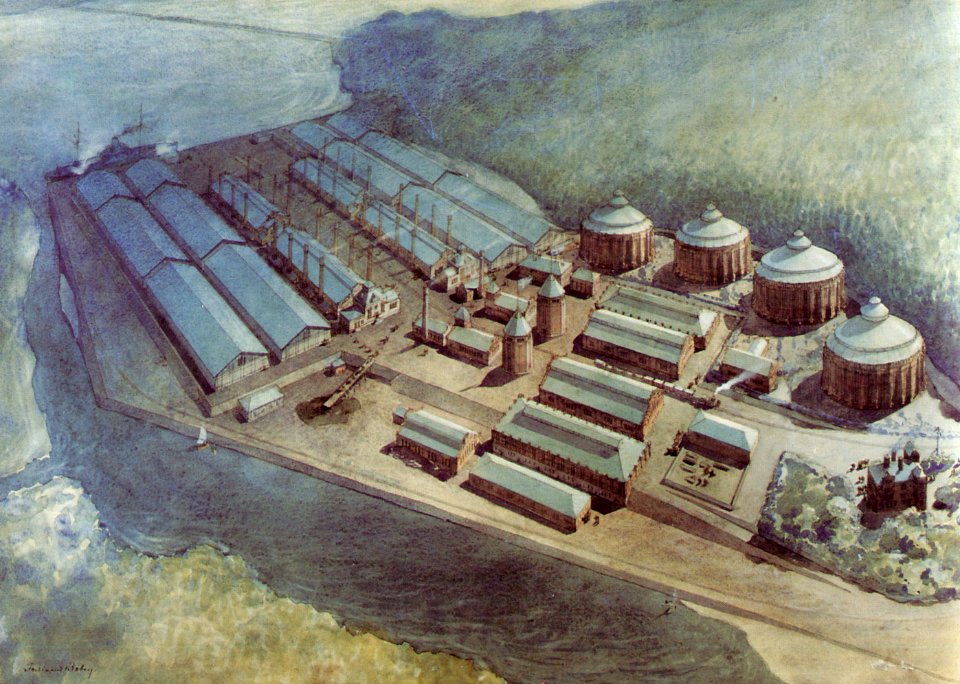 Värtagasverket, Boberg, 1890