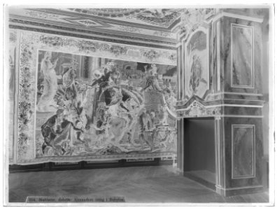 Vävd tapet med motiv ur alexanderhistorien. Intåg i Babylon. Kartong av Charles Le Brun - Skoklosters slott - 68759-negative