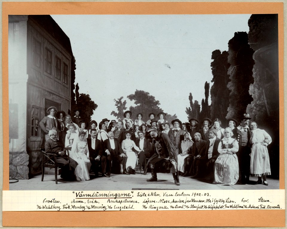 Värmlänningarne, Vasateatern 1902. Föreställningsbild - SMV - H14 056