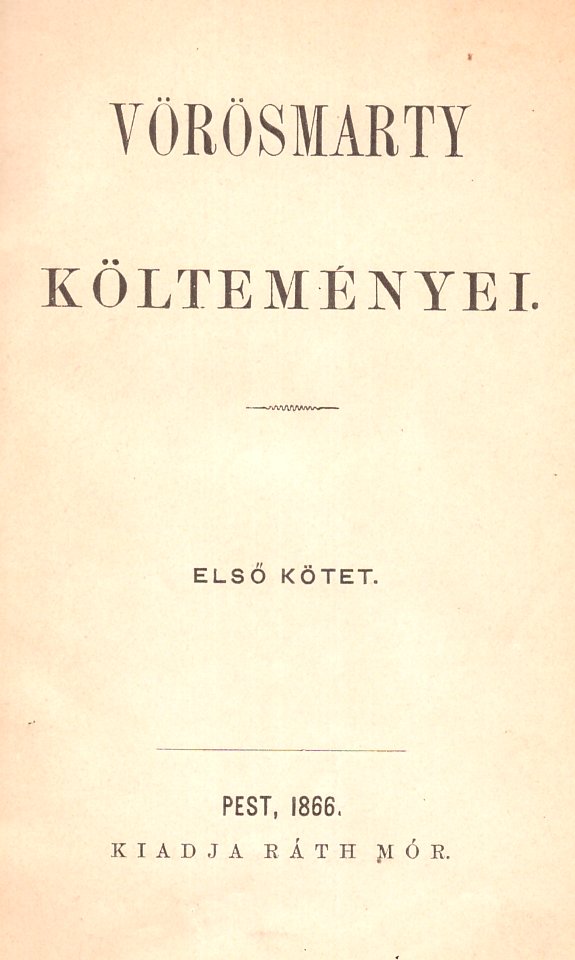 Vörösmarty költeményei 1866