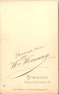 W Hornung - Damenporträt ca1880 Rückseite