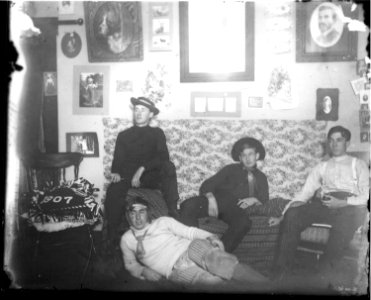 W. H. Shideler with students in dormitory ca. 1906 (3200488122) photo