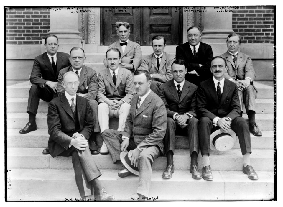 W.S. Culbertson, J.S. Reeves, Royal Meeker, Dew. C. Poole, H.H. Kerr, B.M. Bakhmetieff, W. Westermann, Wm. McDougall, L.S. Rowe, G.H. Blakeslee, and W.W. McLaren LCCN2014716482