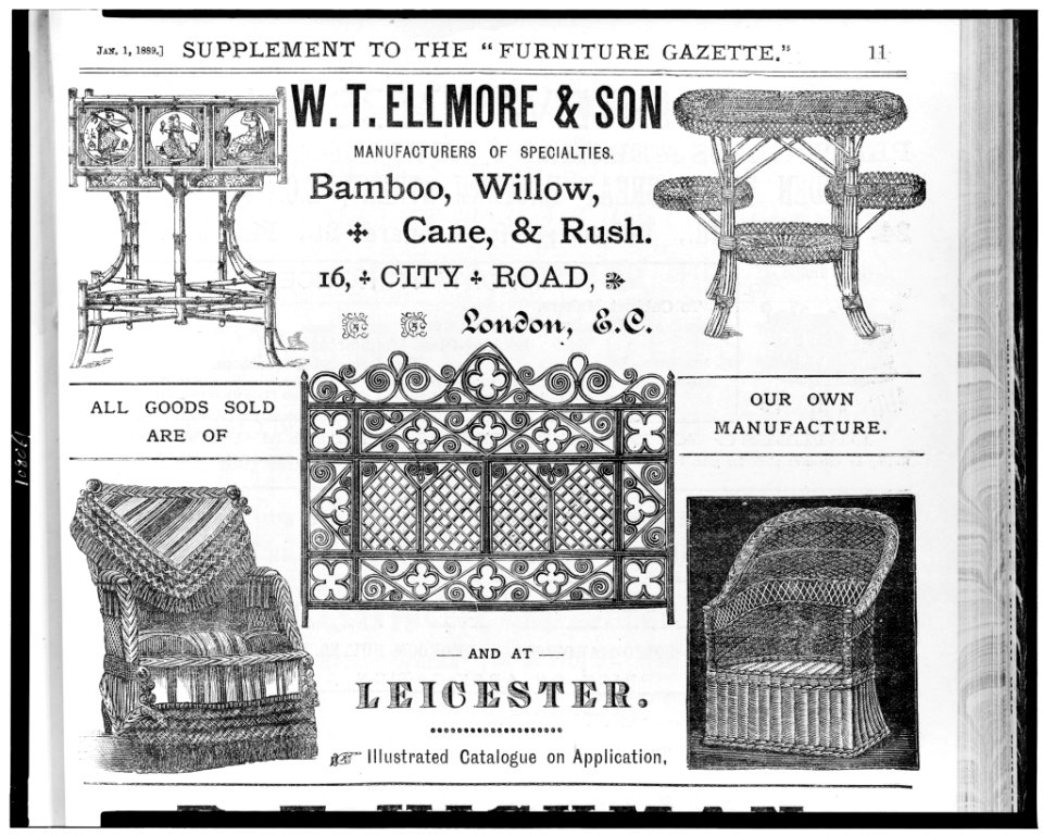 W.T. Ellmore & Son, manufacturers of specialties. Bamboo, willow, cane, & rush, London, E.C. and at Leicester LCCN93508238