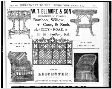 W.T. Ellmore & Son, manufacturers of specialties. Bamboo, willow, cane, & rush, London, E.C. and at Leicester LCCN93508238