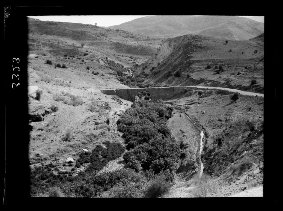 Wady Sha'ib Es-Salt, Amman, etc. Wady Sha'ib looking up the valley showing road & bridge LOC matpc.15294