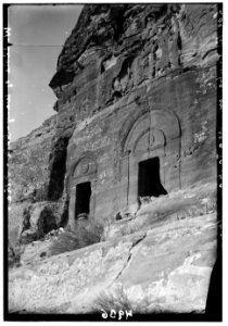 Wadi ed-D r. Petra. Arched topped tombs in Wadi ed-D r. West side of lower end of valley LOC matpc.00250